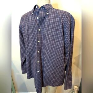 LL Bean Men's Blue Checkered Shirt Mens L Reg, Blue Red Yellow NWOT